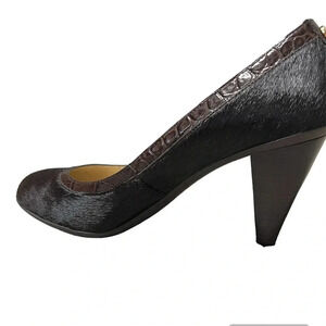 MICHAEL KORS Coffee Colored Hair Calf Size 8M High Heel Pumps brand new in box